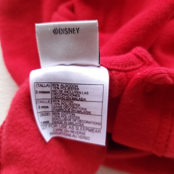 The Disney Store Jumpsuit Long-sleeve Red Mickey & Minnie Baby 3 Months - Picture 4 of 4